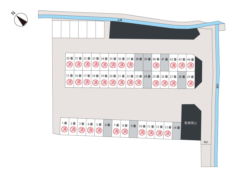 牟礼町　月極駐車場　区画図