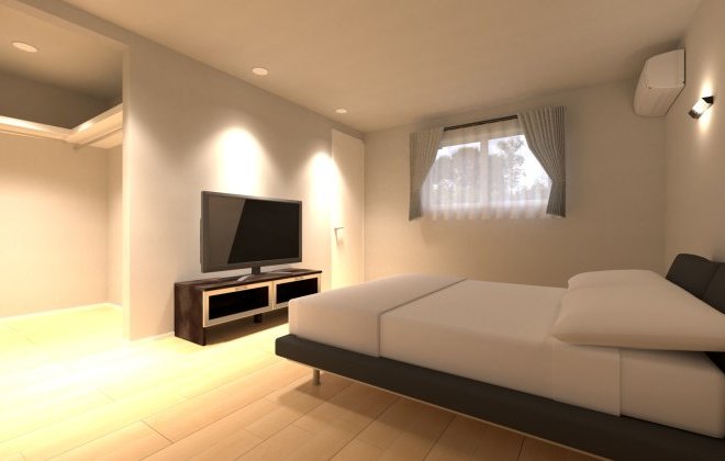 10帖のゆとりある寝室に、ウォークインクローゼットを併設。ベッドやデスク、ドレッサーなども置きやすく、10帖ならではの自由度の高いレイアウトが可能です。※画像はイメージパースです