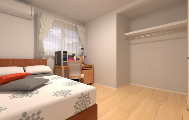 5.3帖の子ども部屋は、オープンクローゼットを採用することで圧迫感が少なく、ゆったり使えるのが魅力です。※画像はイメージパースです