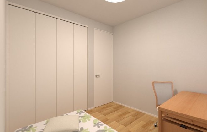 【洋室】コンパクトながら使い勝手の良い4.5帖の洋室。クローゼット付きで、ベッドやデスクをバランスよく配置できる広さ。※画像はイメージパースです