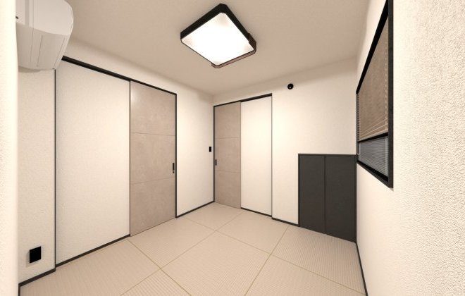 【和室】暮らしの中に「ほっと一息つける場所」。そんな役割を果たしてくれるのがこの和室です。小さな子どもの遊び場や、お昼寝スペースとしても便利です。※画像はイメージパースです