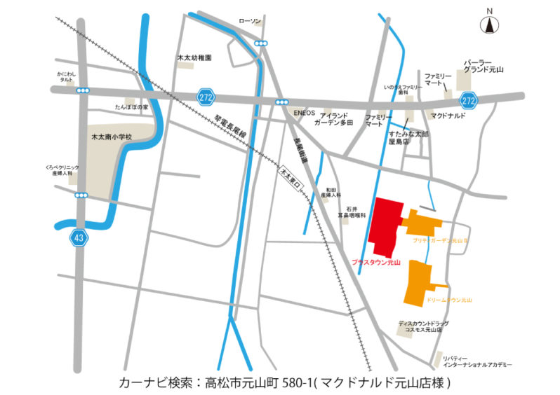 プラスタウン元山-地図