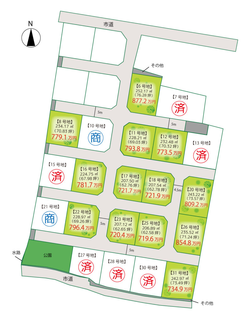 プラスタウン川島Ⅱ区画図